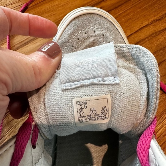 Vans High Top Suede Girls Zip Sneakers Pale Blue Sequin Unicorn - Picture 4 of 11